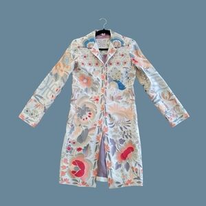 Vintage Biya Floral Embroidered Long Coat